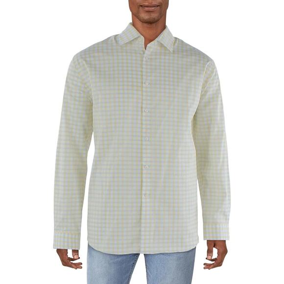 Michael Kors Mens Button Down size 14.5/ 32 33 Regular Fit Airsoft Stretch Plaid - Picture 1 of 16